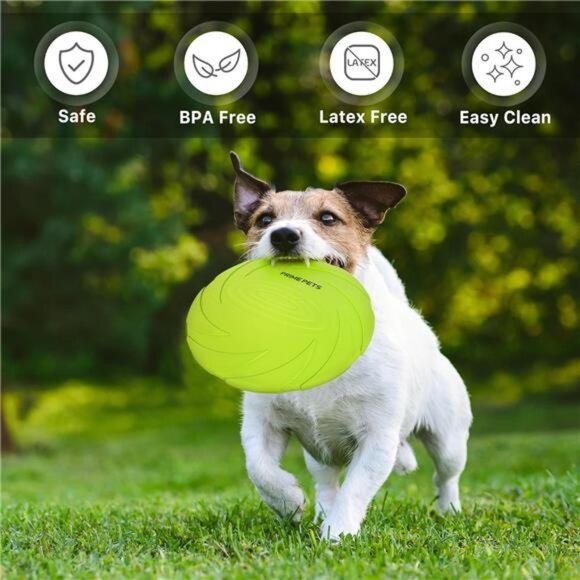 Dog Flying Disc, 2 Pack, 7 Inch, Durable Dog Toys, Nature Rubber Floating Flying - Picture 2 of 7